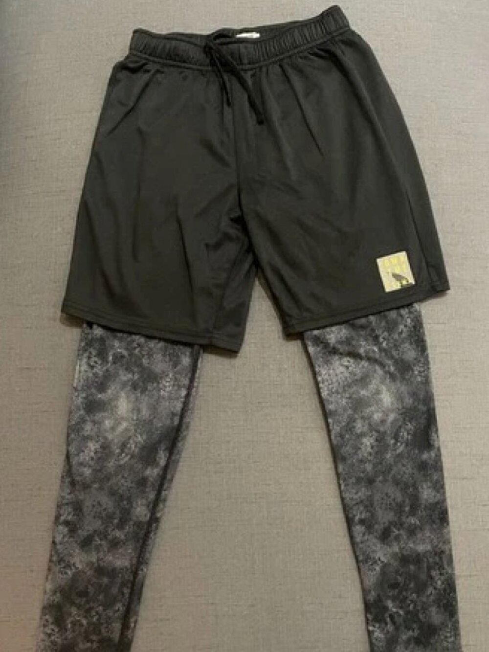H&M Sport League "Own The Game" Boys 2-in-1 Layered Shorts & Leggings SZ 12-14